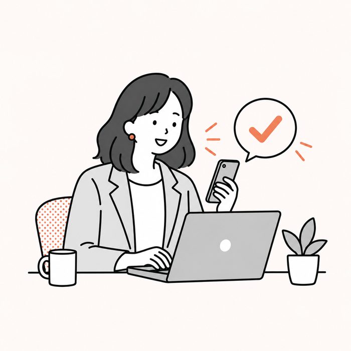申し込みをする線画イラスト
